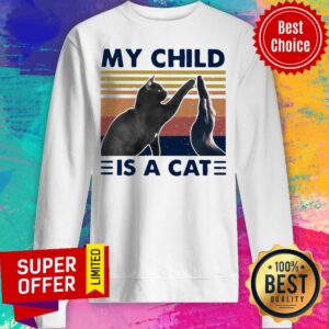Alternative view of Nice Black Cat My Child Is A Cat Vintage Shirt