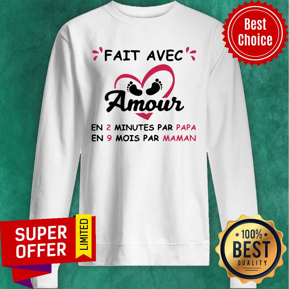 Official Fait Avec Amour En 2 Minutes Par Papa En 9 Mois Par Maman Shirt - Image 5