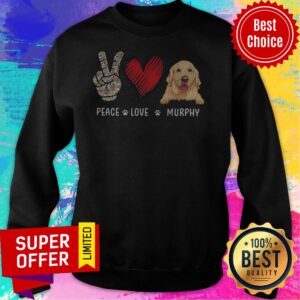 Alternative view of Official Peace Love Murphy Dog Shirt