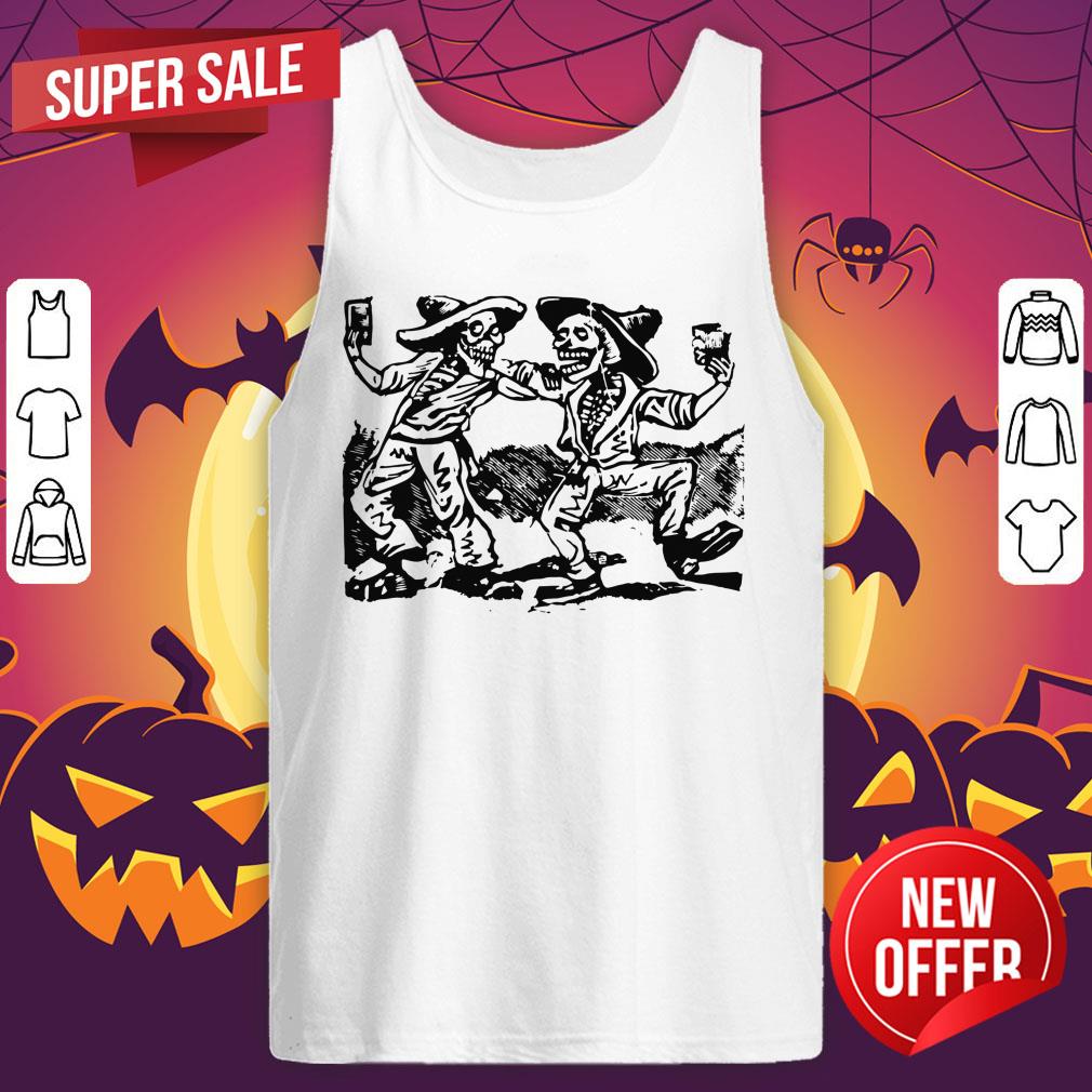 Partying Skeletons Day Of Dead Día De Muertos Shirt - Image 4