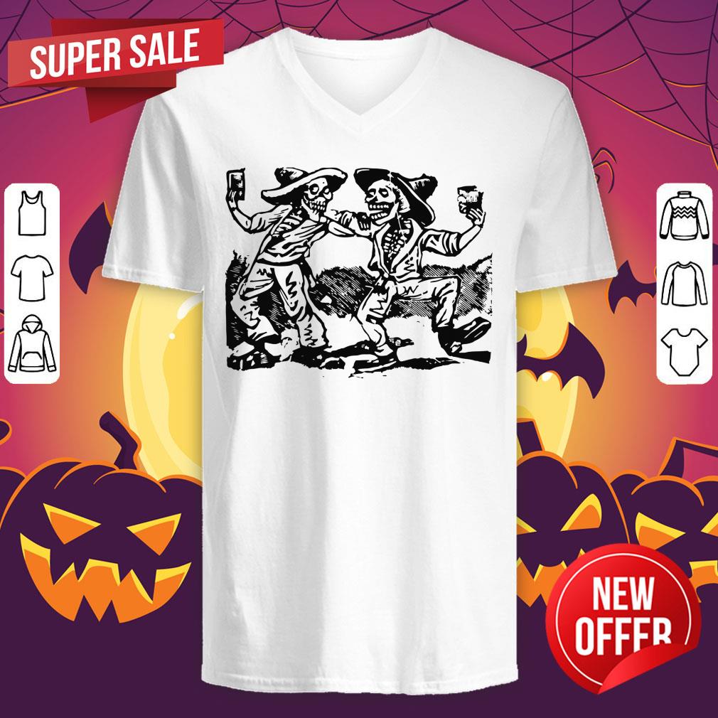 Partying Skeletons Day Of Dead Día De Muertos Shirt - Image 3