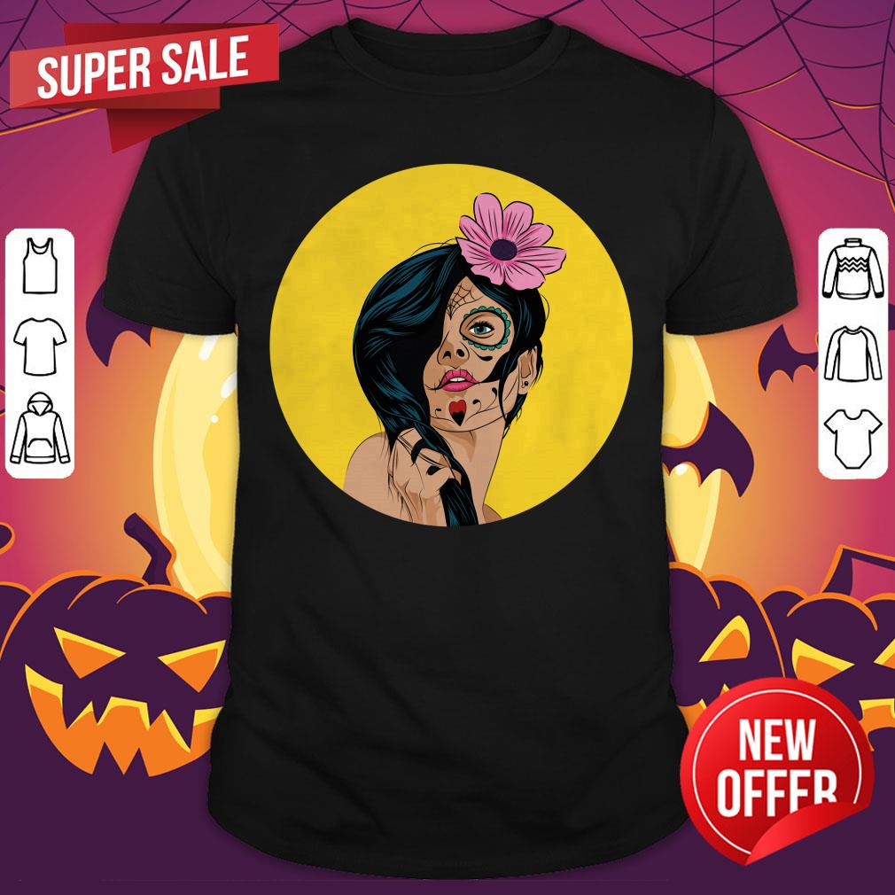Pop Catrina Sugar Skull Woman Day Of Dead Día De Los Muertos Shirt