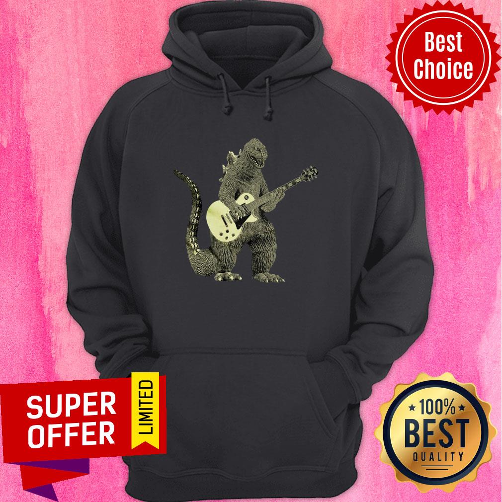 Awesome Godzilla Playing Guitar Shirt - Image 2