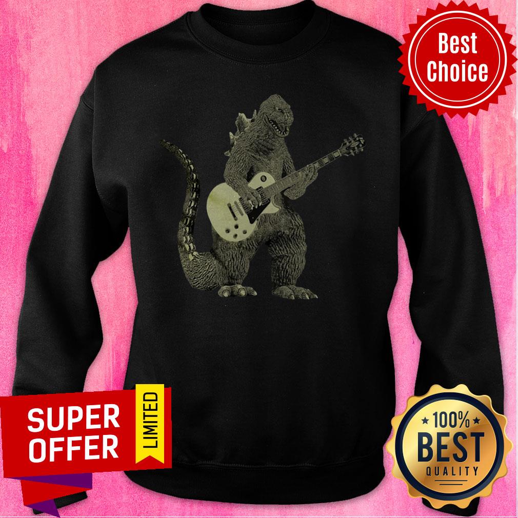 Awesome Godzilla Playing Guitar Shirt - Image 5