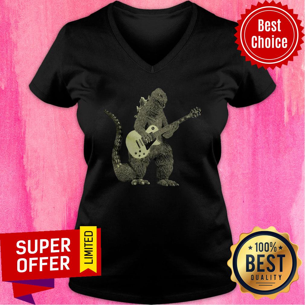 Awesome Godzilla Playing Guitar Shirt - Image 3