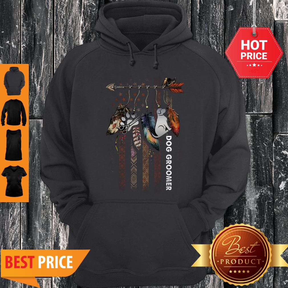 Nice Dream Catcher Native American Flag Dog Groomer Shirt - Image 2