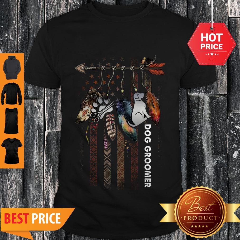 Nice Dream Catcher Native American Flag Dog Groomer Shirt