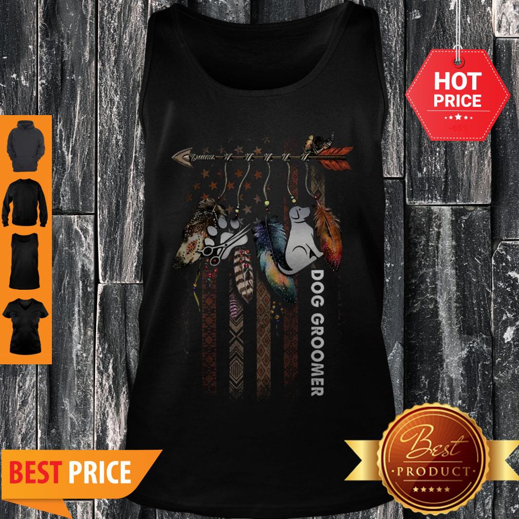 Nice Dream Catcher Native American Flag Dog Groomer Shirt - Image 4