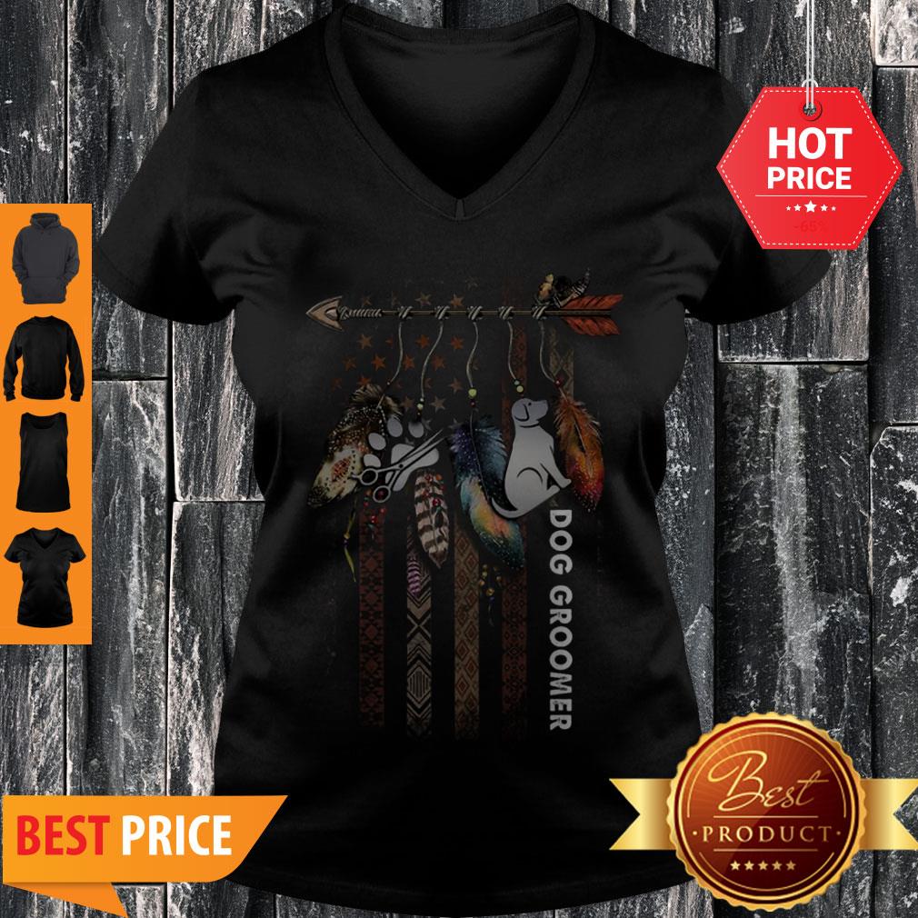 Nice Dream Catcher Native American Flag Dog Groomer Shirt - Image 5