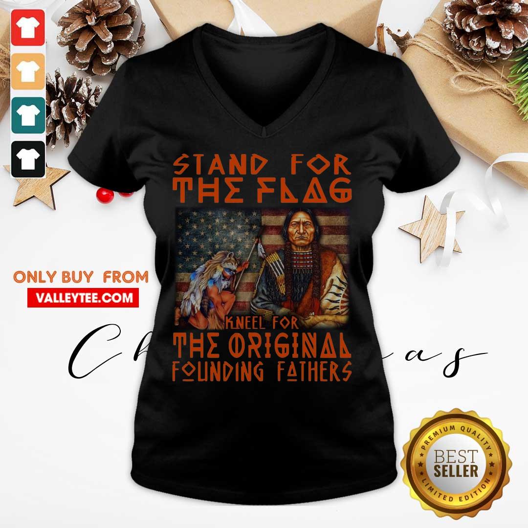 Hot Stand For The Flag Kneel For The Original Founding Fathers American Flag Shirt - Image 3