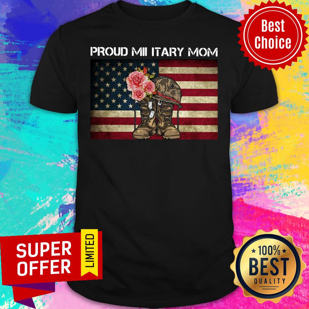 Proud Military Mom American Flag Shirt