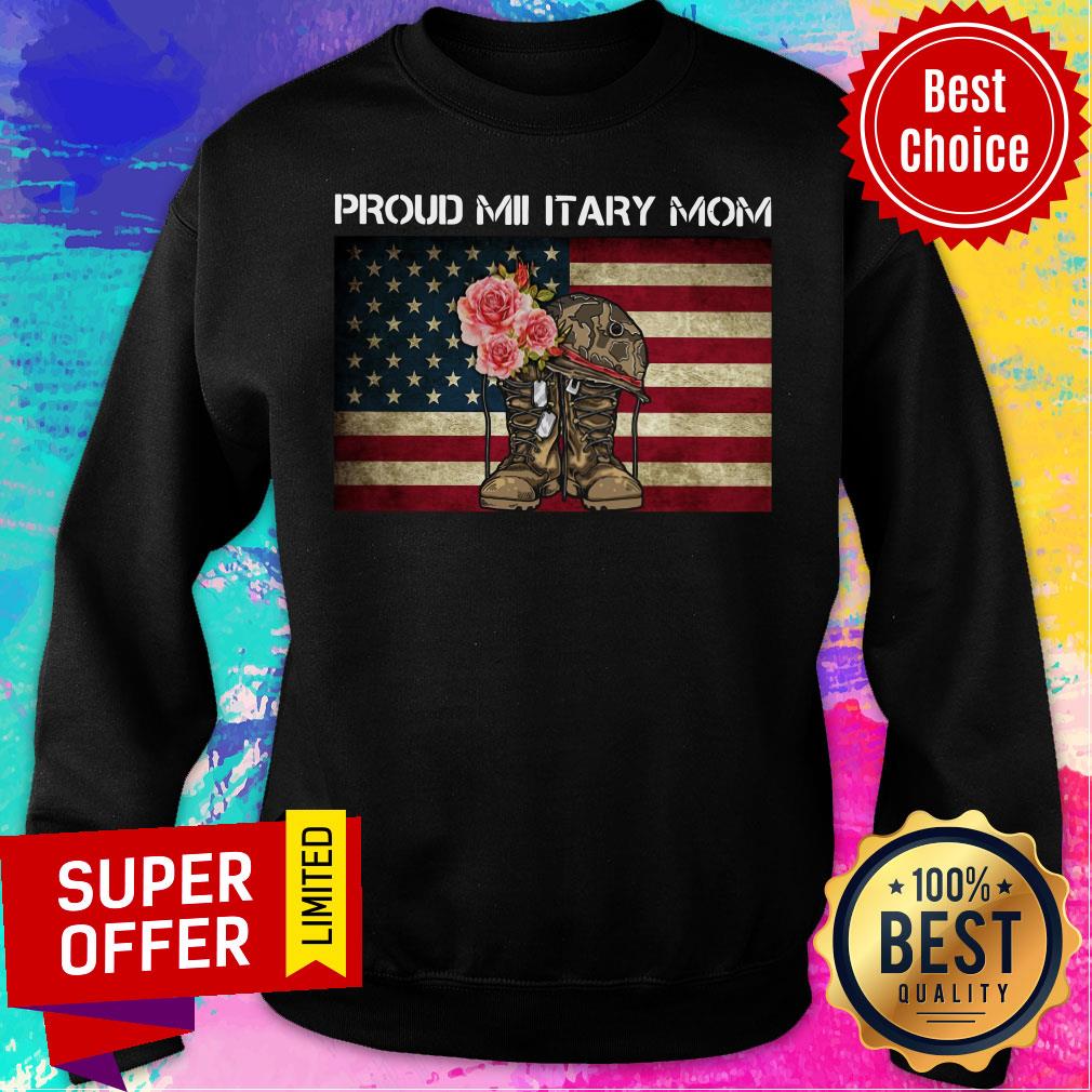 Proud Military Mom American Flag Shirt - Image 5