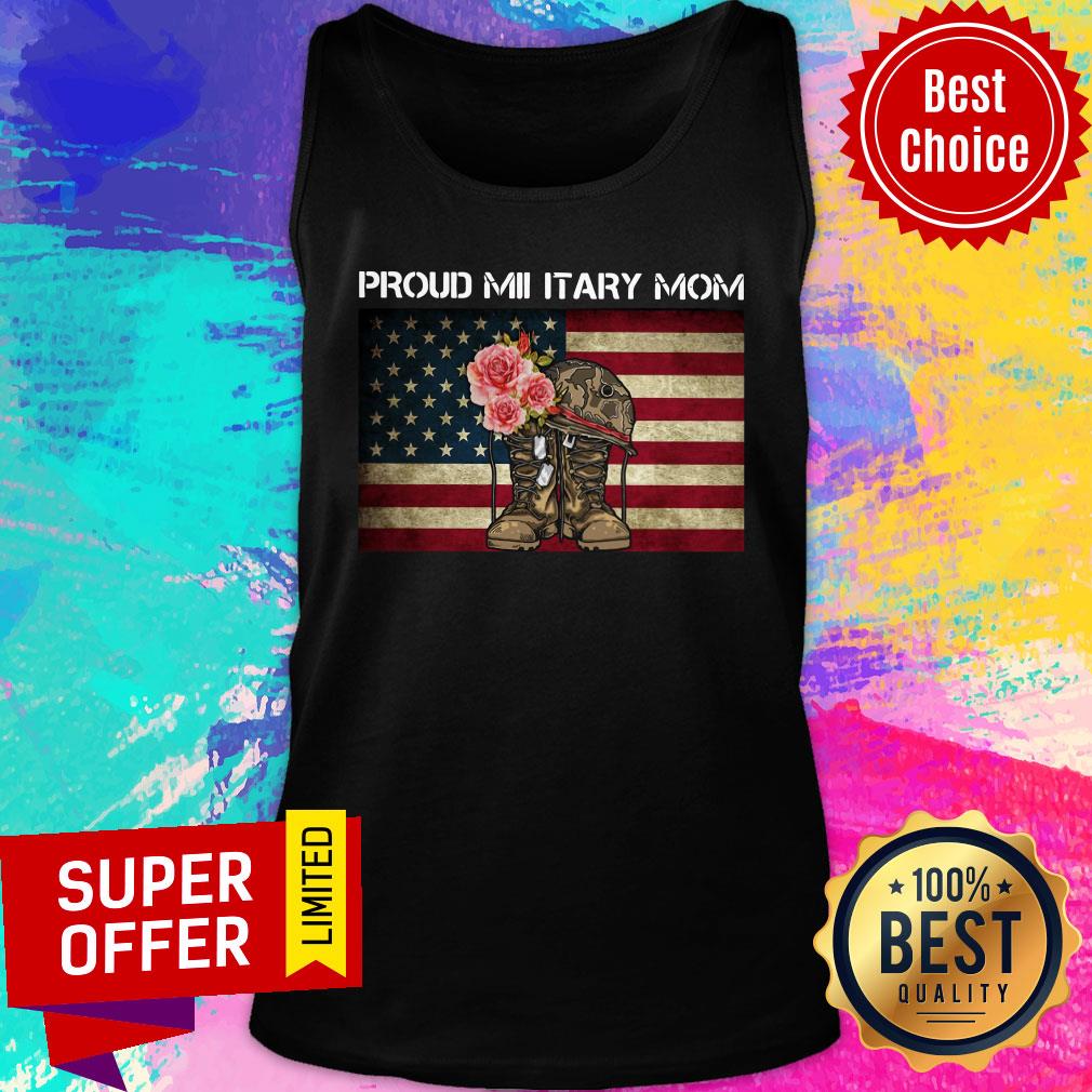 Proud Military Mom American Flag Shirt - Image 4