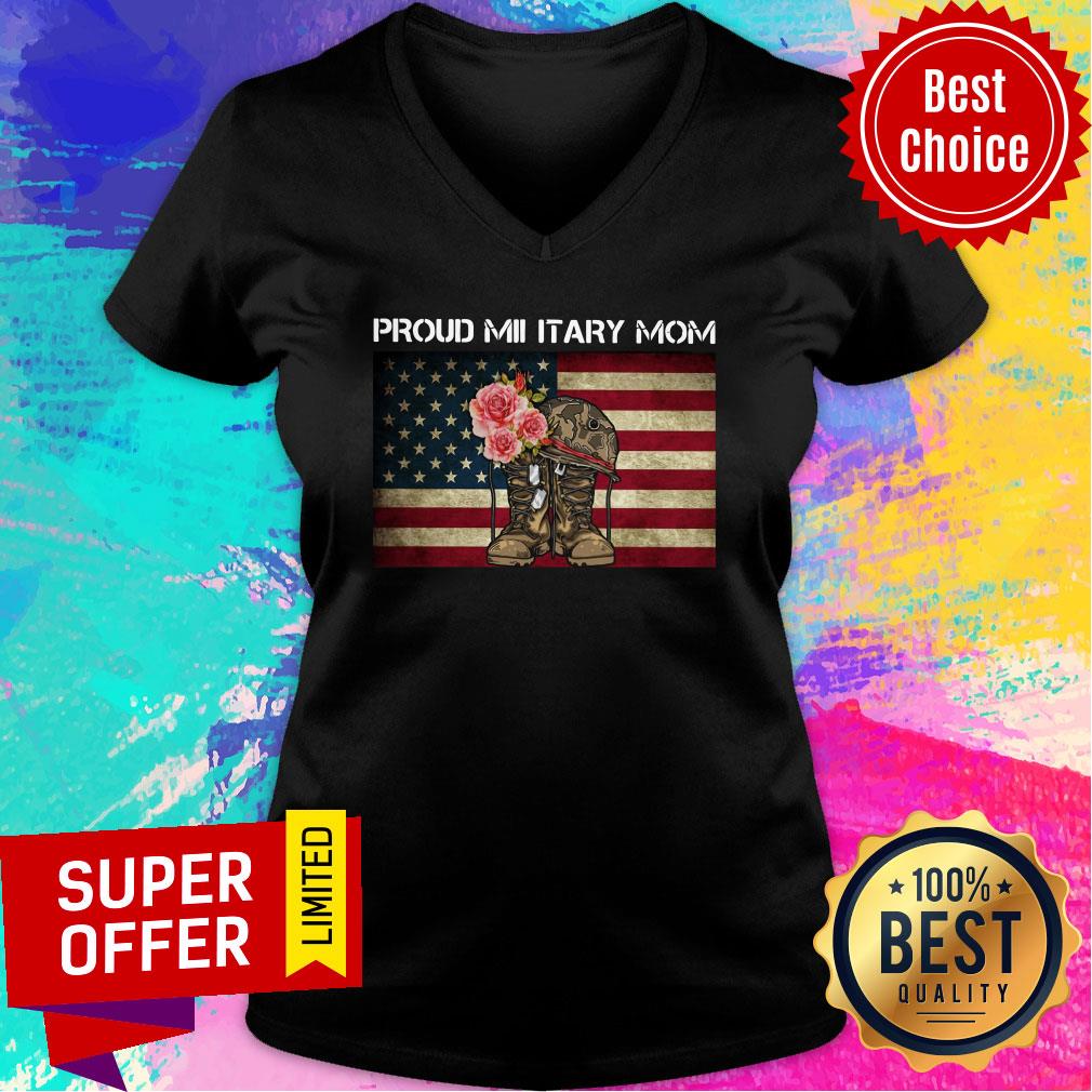 Proud Military Mom American Flag Shirt - Image 3