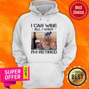 Alternative view of I Can Wine All I Want I'm Retired Poodle Dog Vintage Retro Footprint Shirt