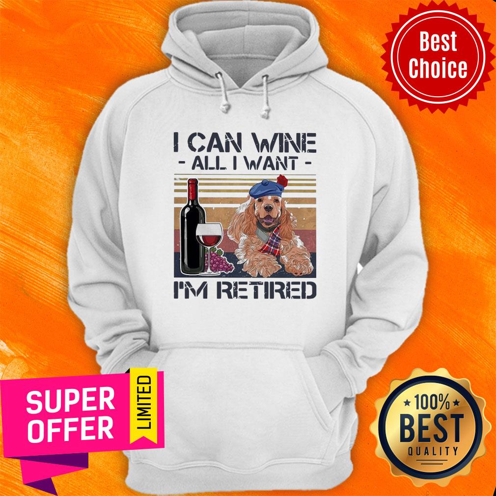 I Can Wine All I Want I'm Retired Poodle Dog Vintage Retro Footprint Shirt - Image 2