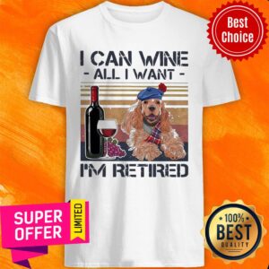 I Can Wine All I Want I'm Retired Poodle Dog Vintage Retro Footprint Shirt