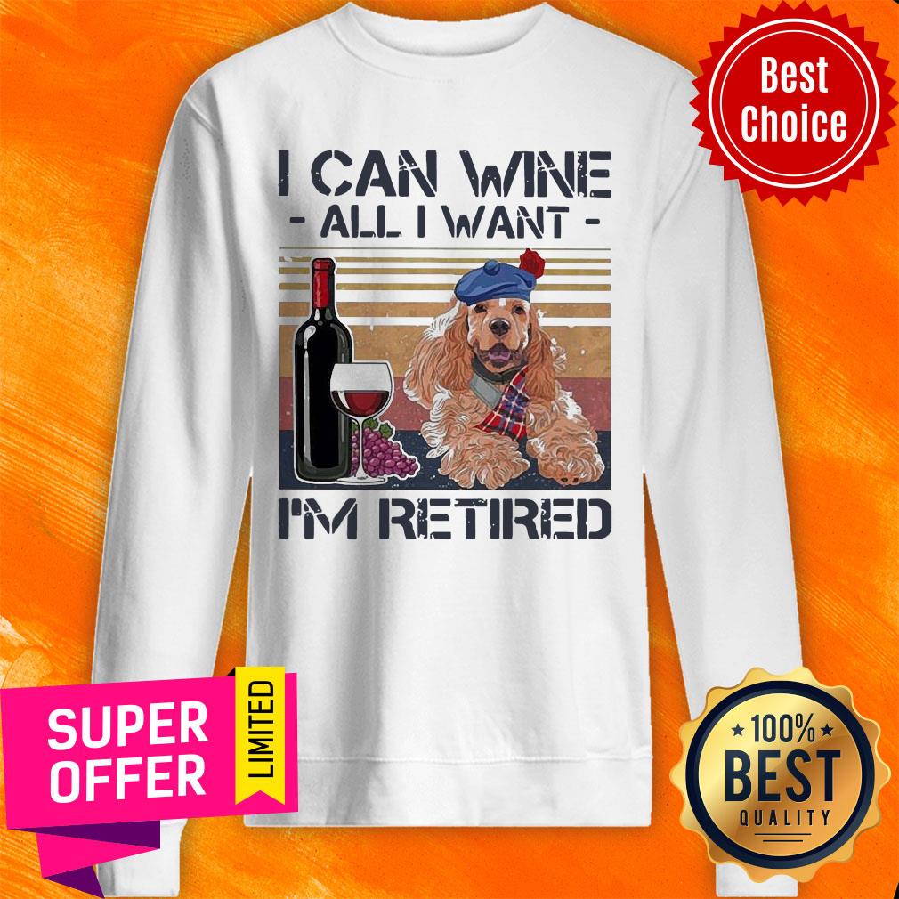 I Can Wine All I Want I'm Retired Poodle Dog Vintage Retro Footprint Shirt - Image 5
