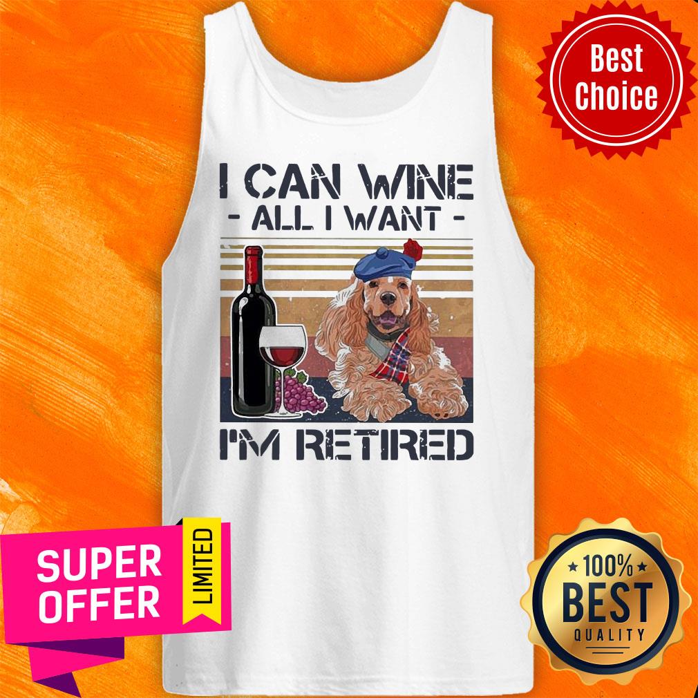 I Can Wine All I Want I'm Retired Poodle Dog Vintage Retro Footprint Shirt - Image 4