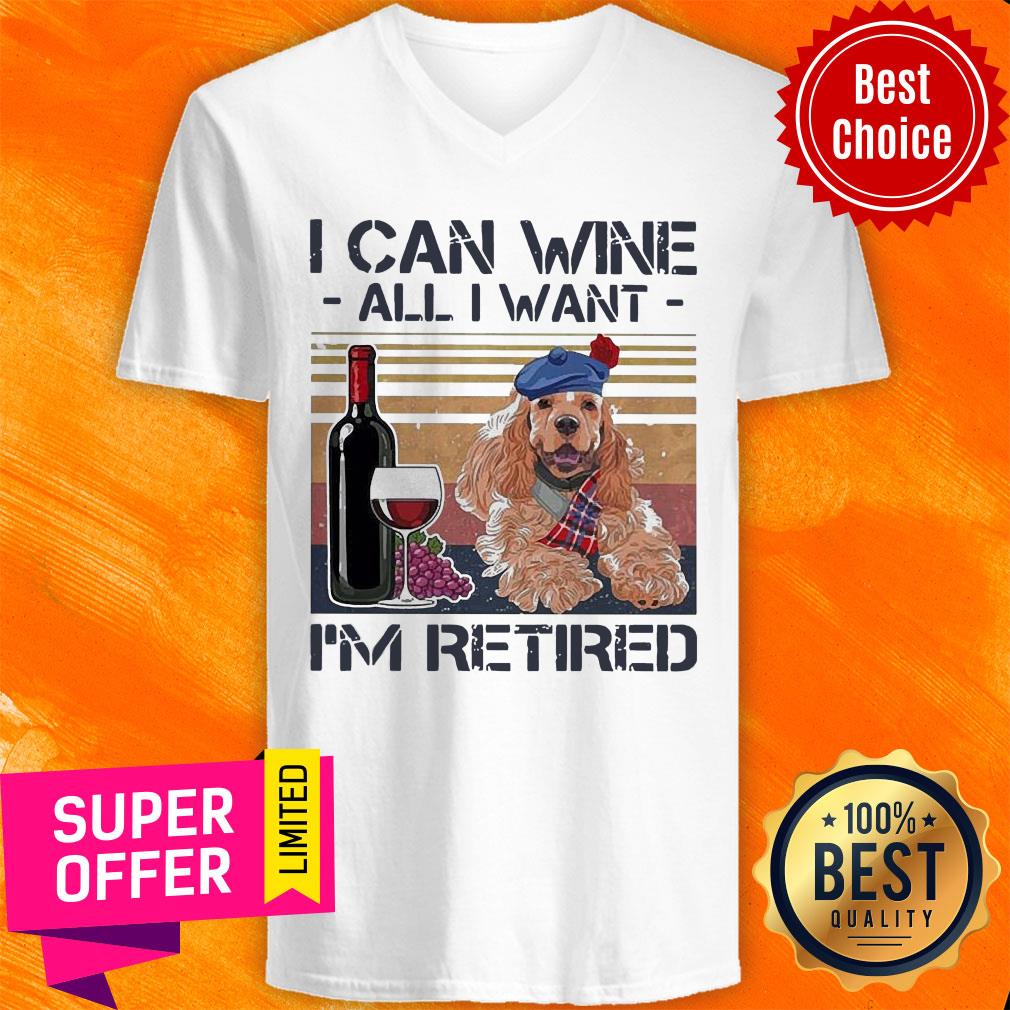 I Can Wine All I Want I'm Retired Poodle Dog Vintage Retro Footprint Shirt - Image 3