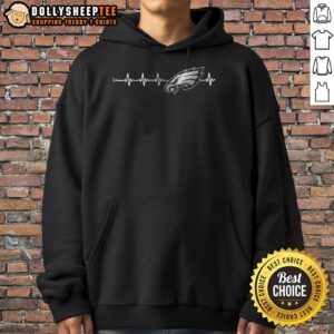 Alternative view of Awesome Philadelphia Eagles National Football League Heart Rate Line Football Fans T-Shirt
