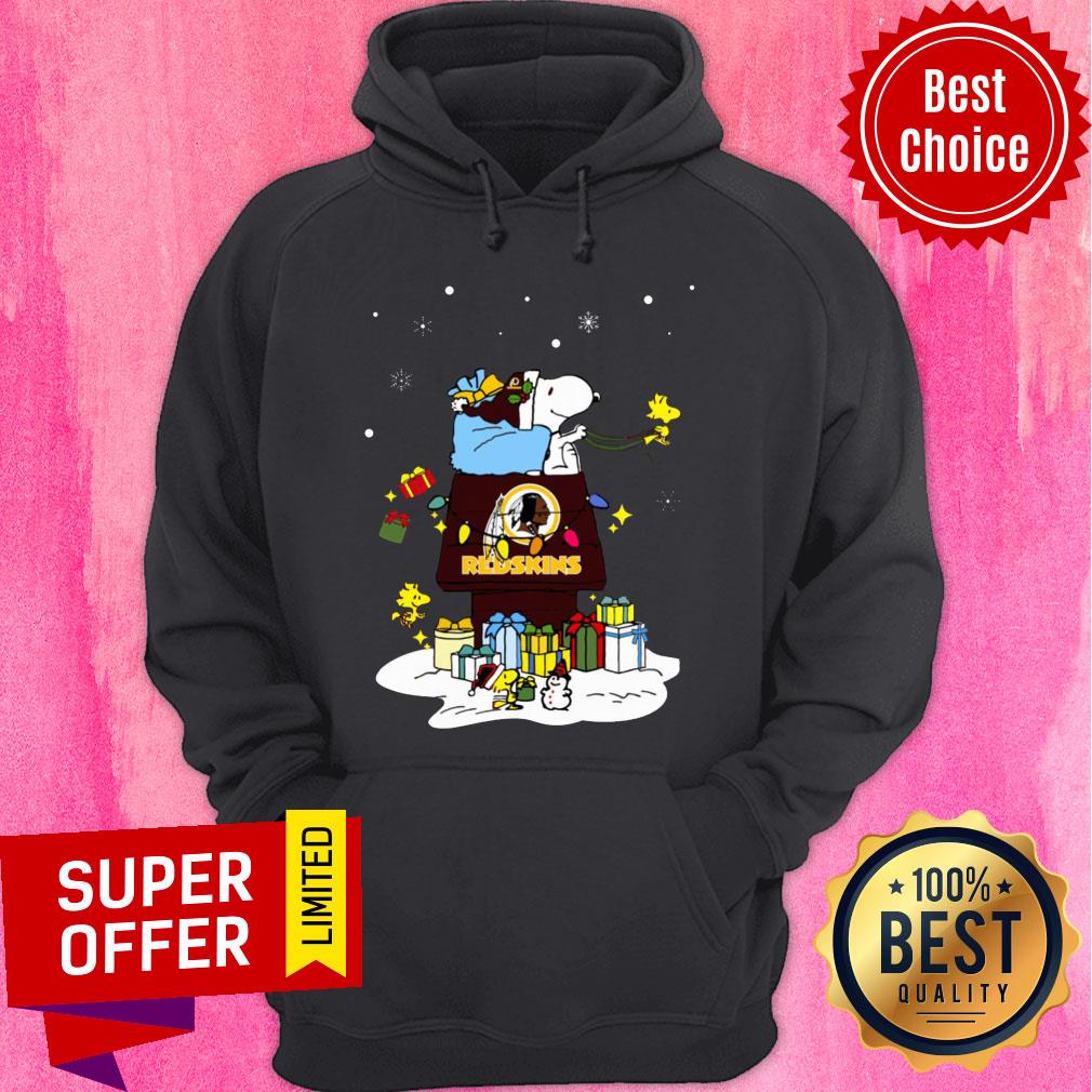 Top Washington Redskins Santa Snoopy Wish You A Merry Christmas Shirt - Image 2
