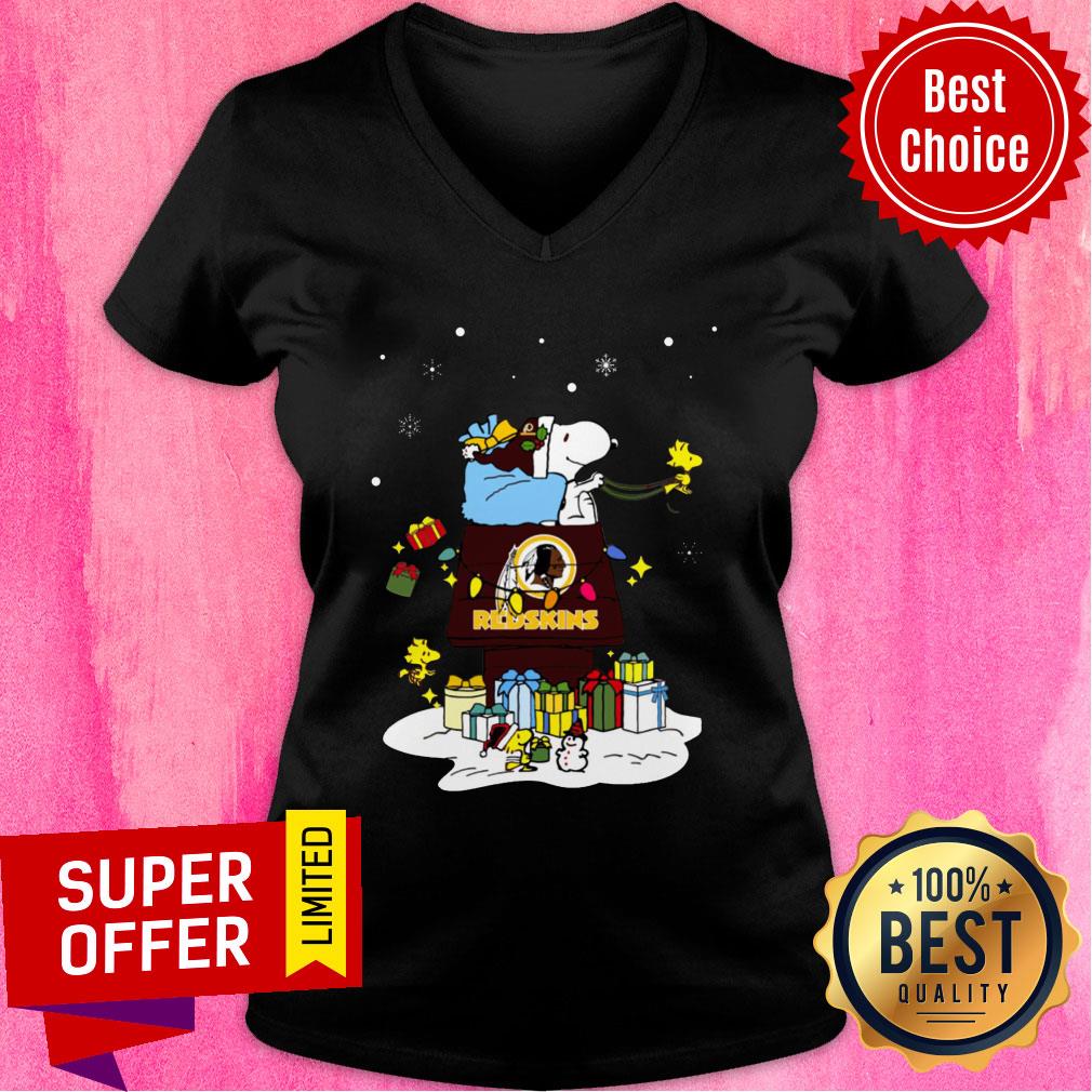 Top Washington Redskins Santa Snoopy Wish You A Merry Christmas Shirt - Image 5
