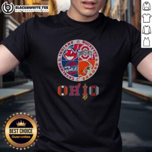 Good Cleveland Guardians X Ohio State Buckeyes And Cleveland Cavaliers X Cleveland Brown Logoo Ohio T-Shirt
