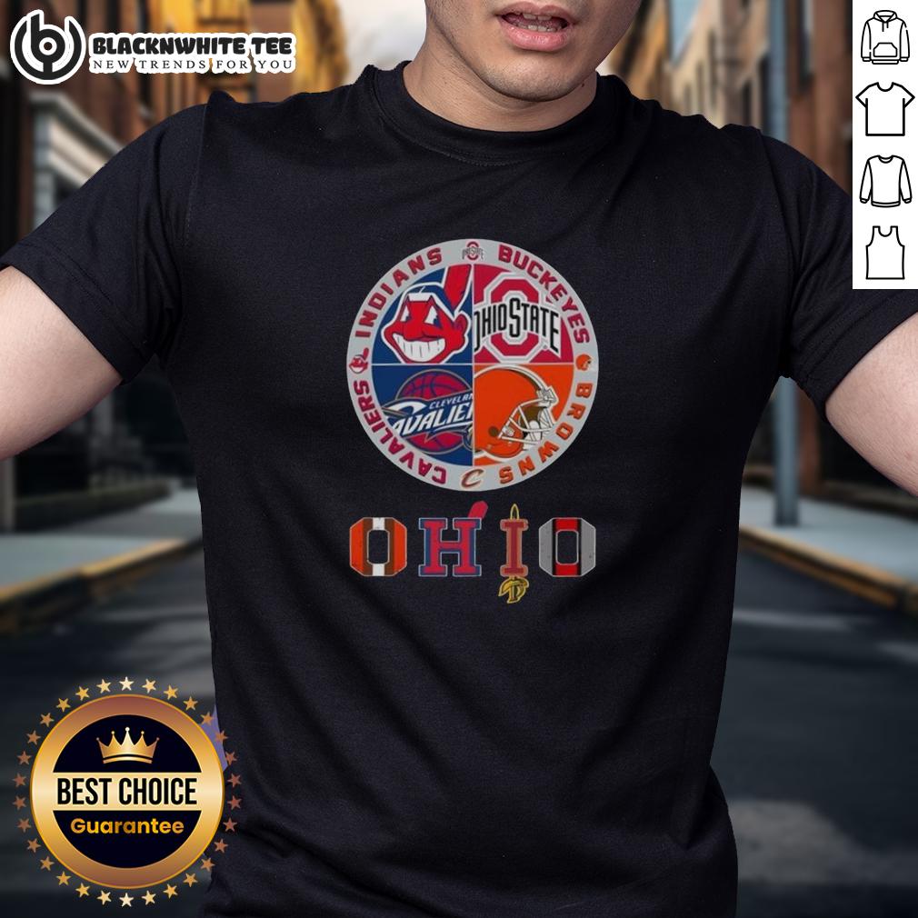 Good Cleveland Guardians X Ohio State Buckeyes And Cleveland Cavaliers X Cleveland Brown Logoo Ohio T-Shirt