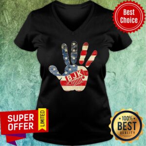 Alternative view of BJK Jeep Hand American Flag Shirt