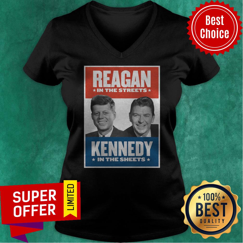 Premium Vintage Reagan In The Streets Kennedy In The Sheets Shirt - Image 4