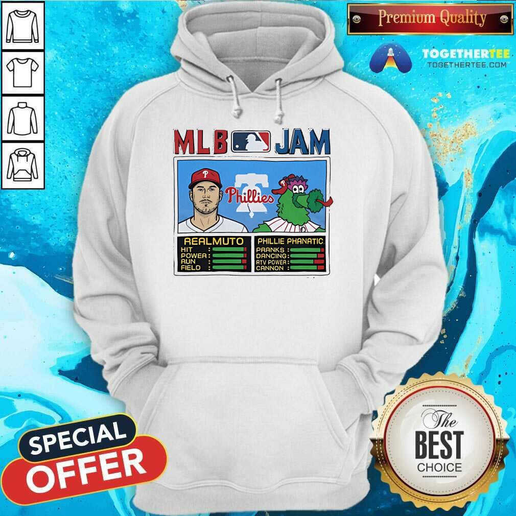 Hot MLB Jam Phillies Realmuto And Phillie Phanatic 2024 T-Shirt - Image 5