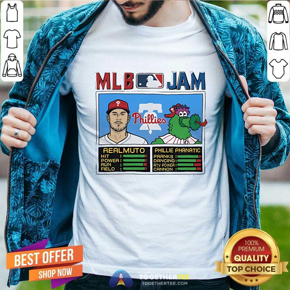 Hot MLB Jam Phillies Realmuto And Phillie Phanatic 2024 T-Shirt