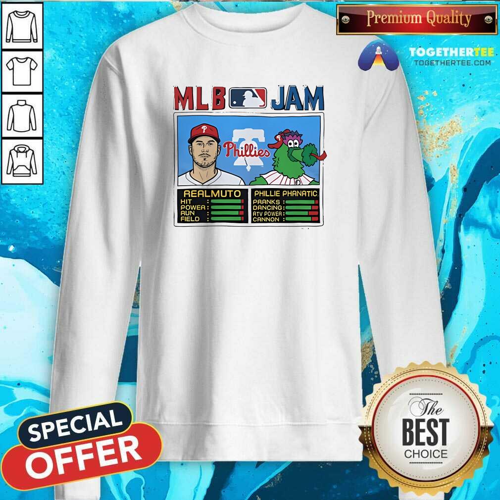 Hot MLB Jam Phillies Realmuto And Phillie Phanatic 2024 T-Shirt - Image 4