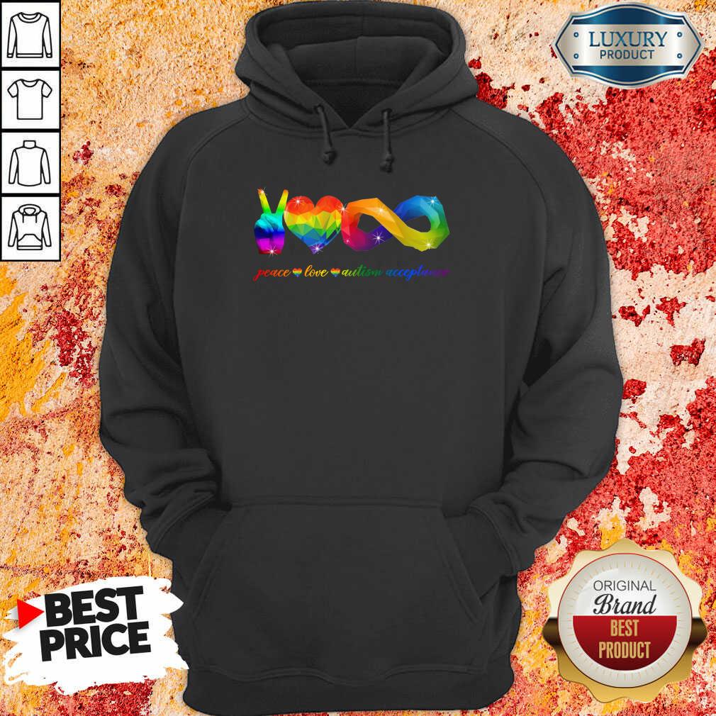 LGBT Peace Love Autism Acceptance Shirt - Image 2