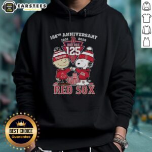 Alternative view of Awesome Boston Red Sox Charlie Brown And Snoopy 125th Anniversary 1901 2026 T-Shirt