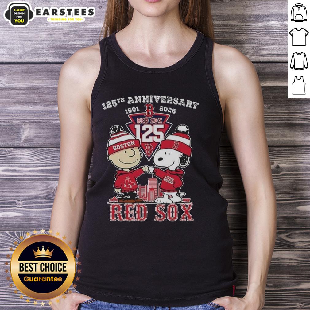 Awesome Boston Red Sox Charlie Brown And Snoopy 125th Anniversary 1901 2026 T-Shirt - Image 4