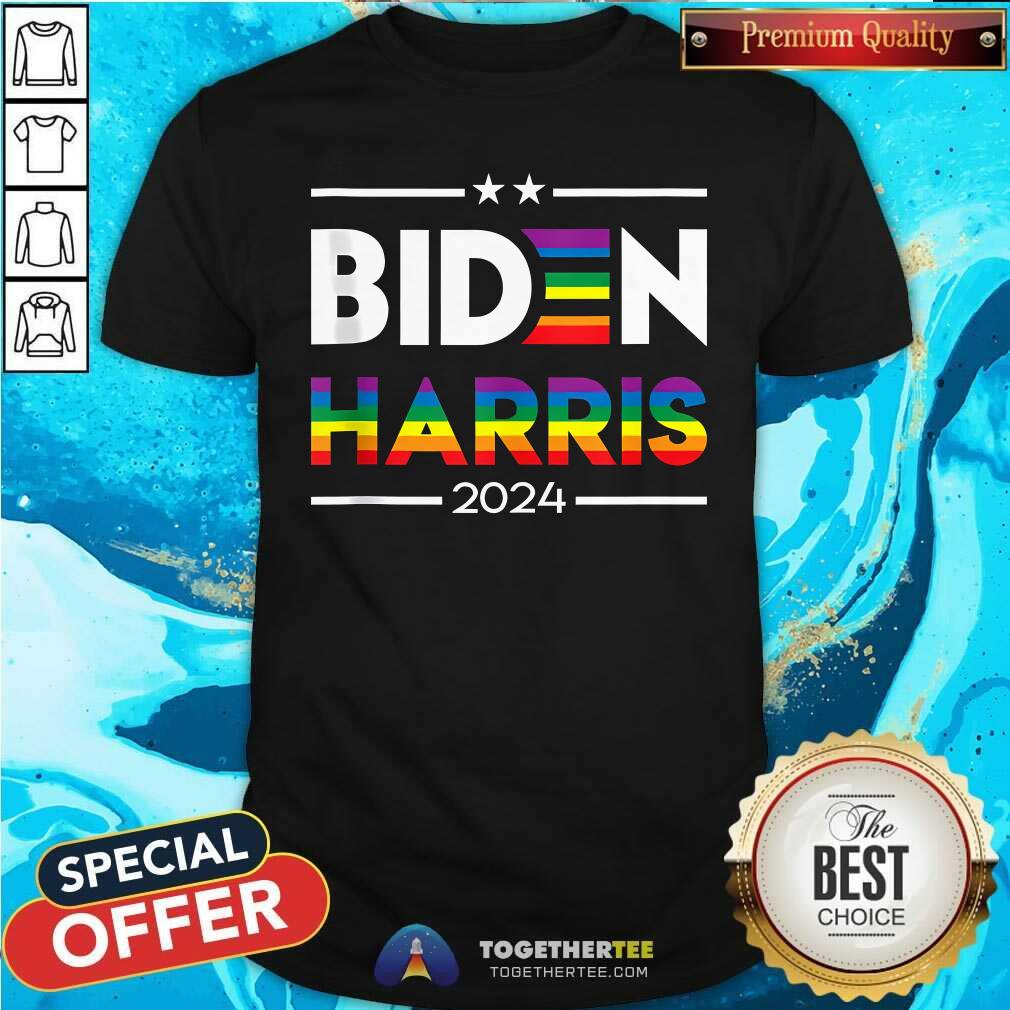 Funny Joe Biden Kamala Harris 2024 Rainbow Gay Pride LGBT T-Shirt