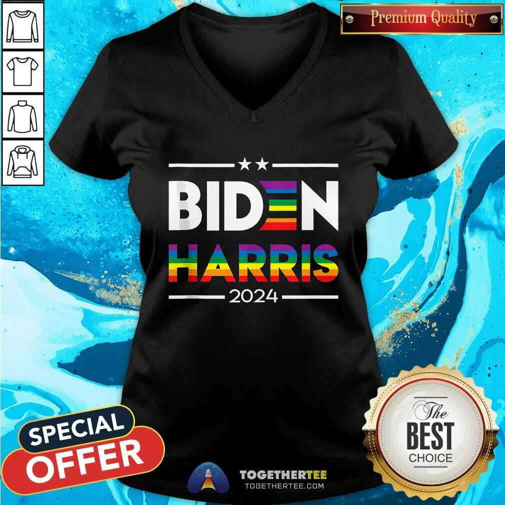 Funny Joe Biden Kamala Harris 2024 Rainbow Gay Pride LGBT T-Shirt - Image 3