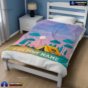 Alternative view of Outdoor Adult Kid Colorful Camping Customized Blanket