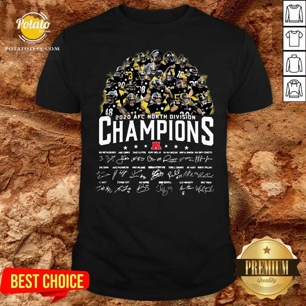 Nice Pittsburgh Steelers 2020 AFC North Division Champion Signatures Shirt