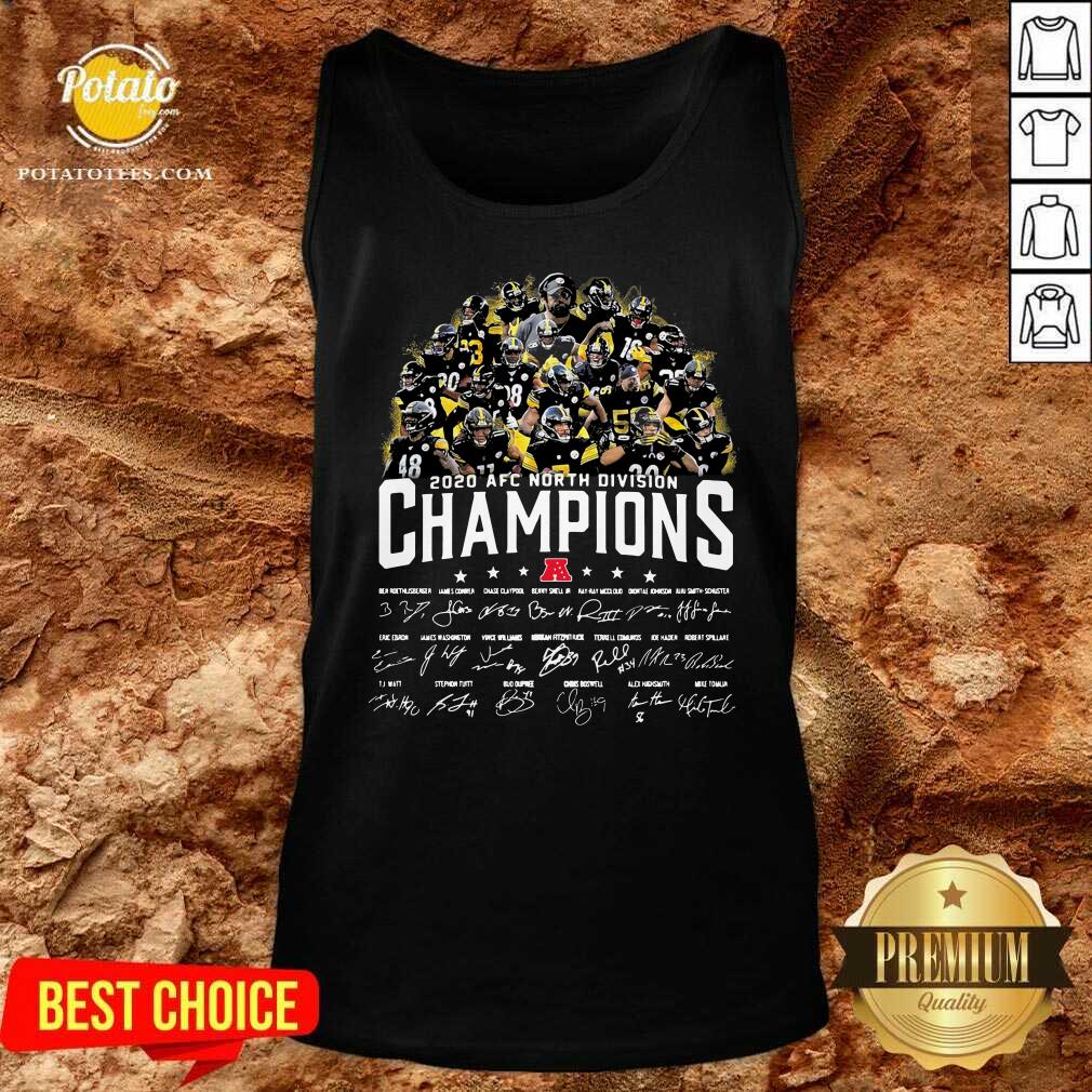 Nice Pittsburgh Steelers 2020 AFC North Division Champion Signatures Shirt - Image 3