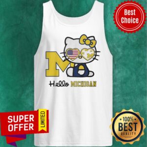 Alternative view of Nice Michigan Hello Kitty American Flag Shirt