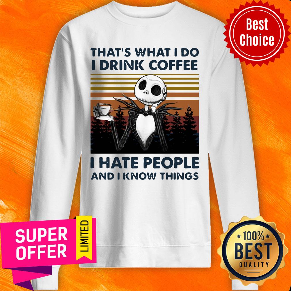 Awesome Jack Skellington That’s What I Do I Drink Coffee Shirt - Image 4