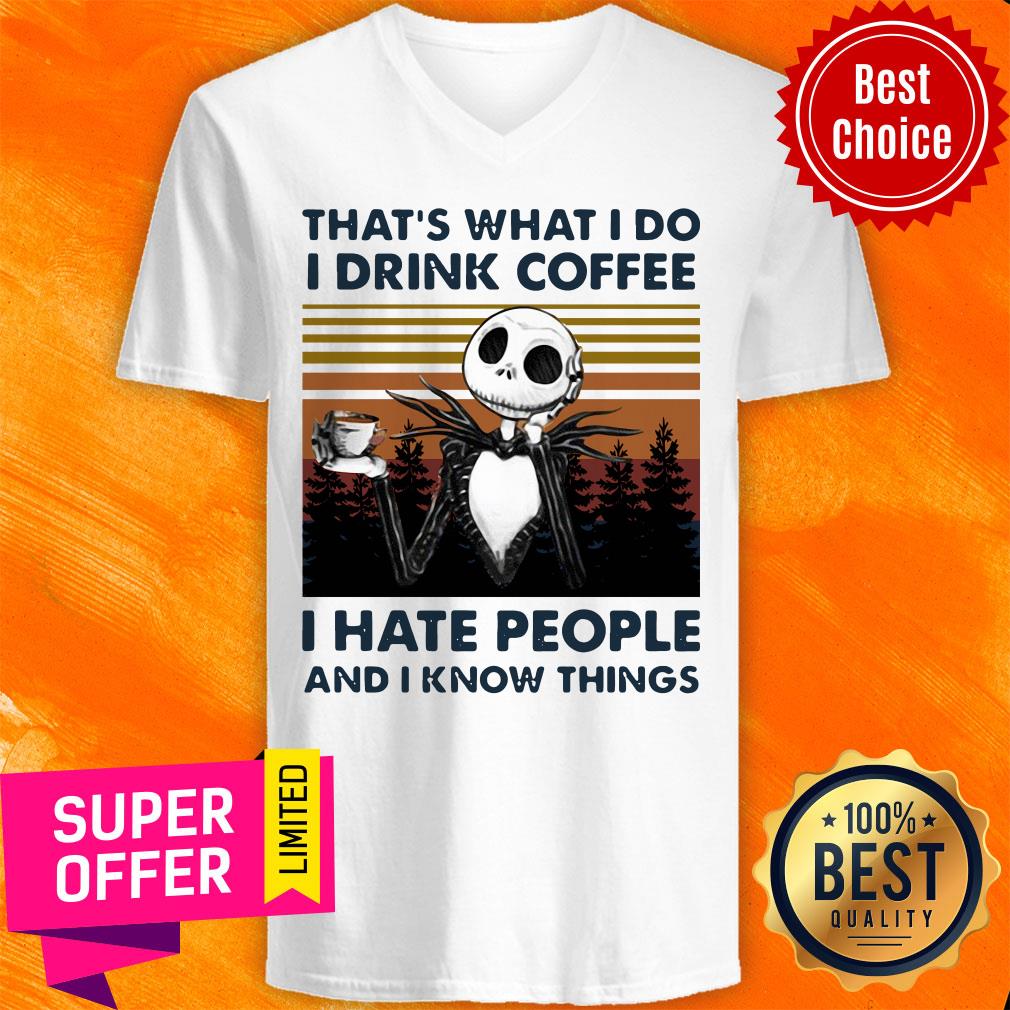 Awesome Jack Skellington That’s What I Do I Drink Coffee Shirt - Image 2