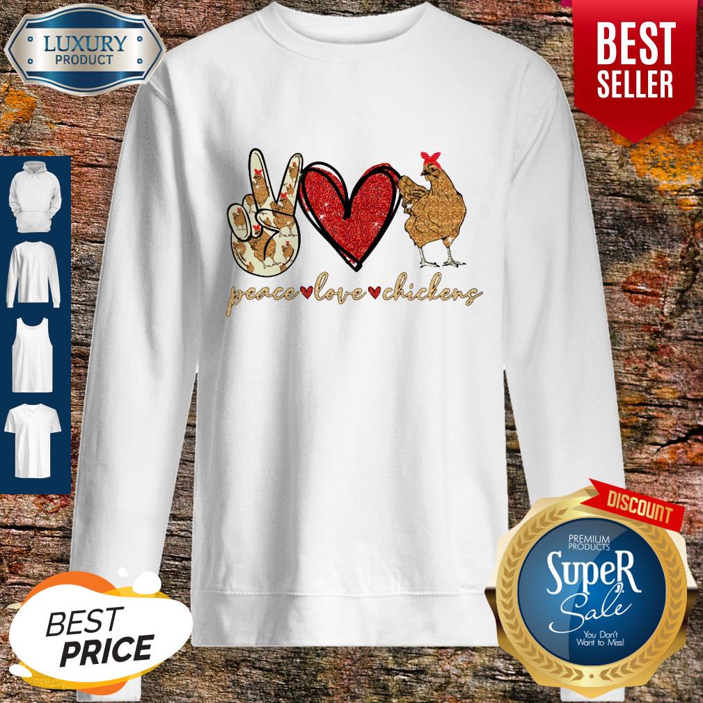 Awesome Peace Love And Chickens Shirt - Image 2