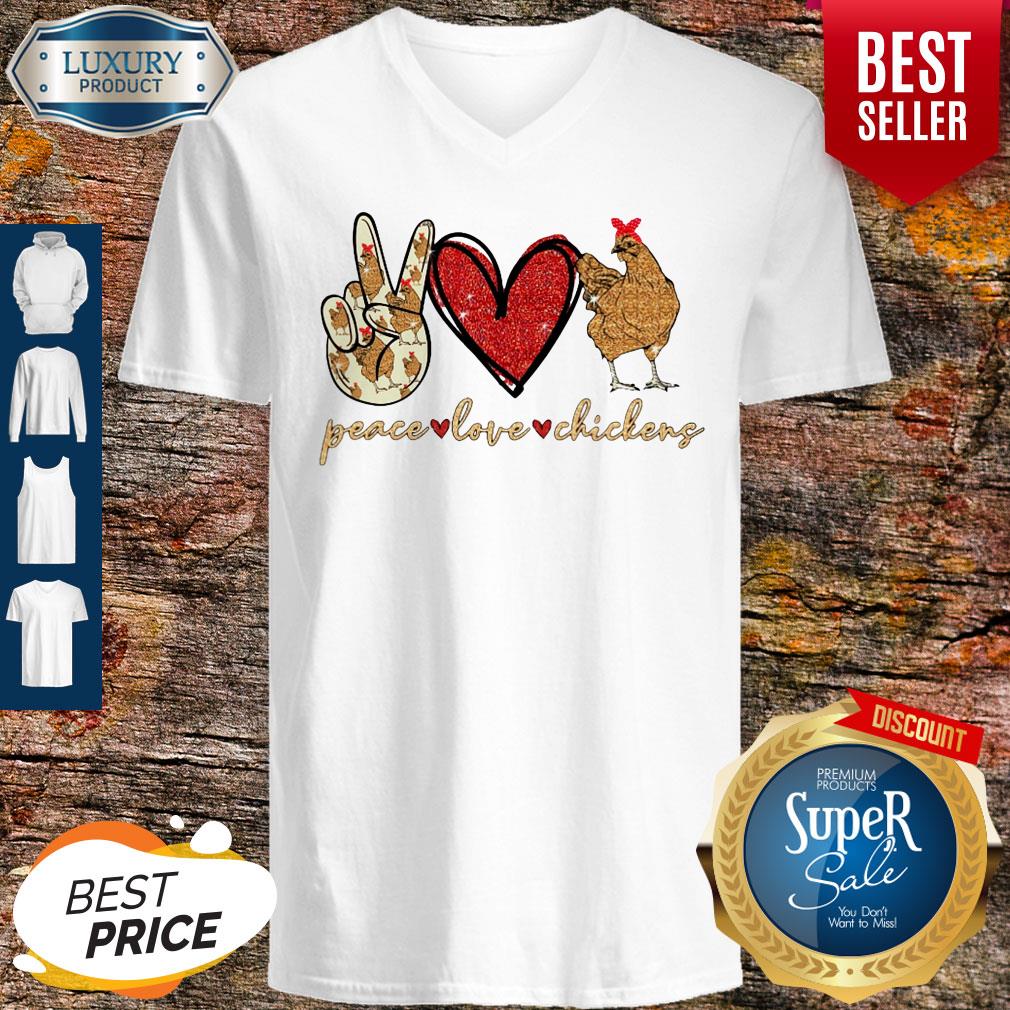 Awesome Peace Love And Chickens Shirt - Image 3