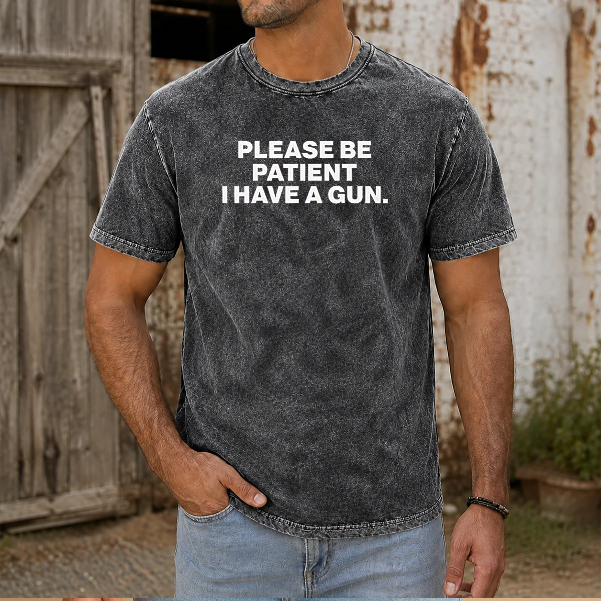 Pretty Please Be Patient I Have A Gun Quote Shirt - Image 8