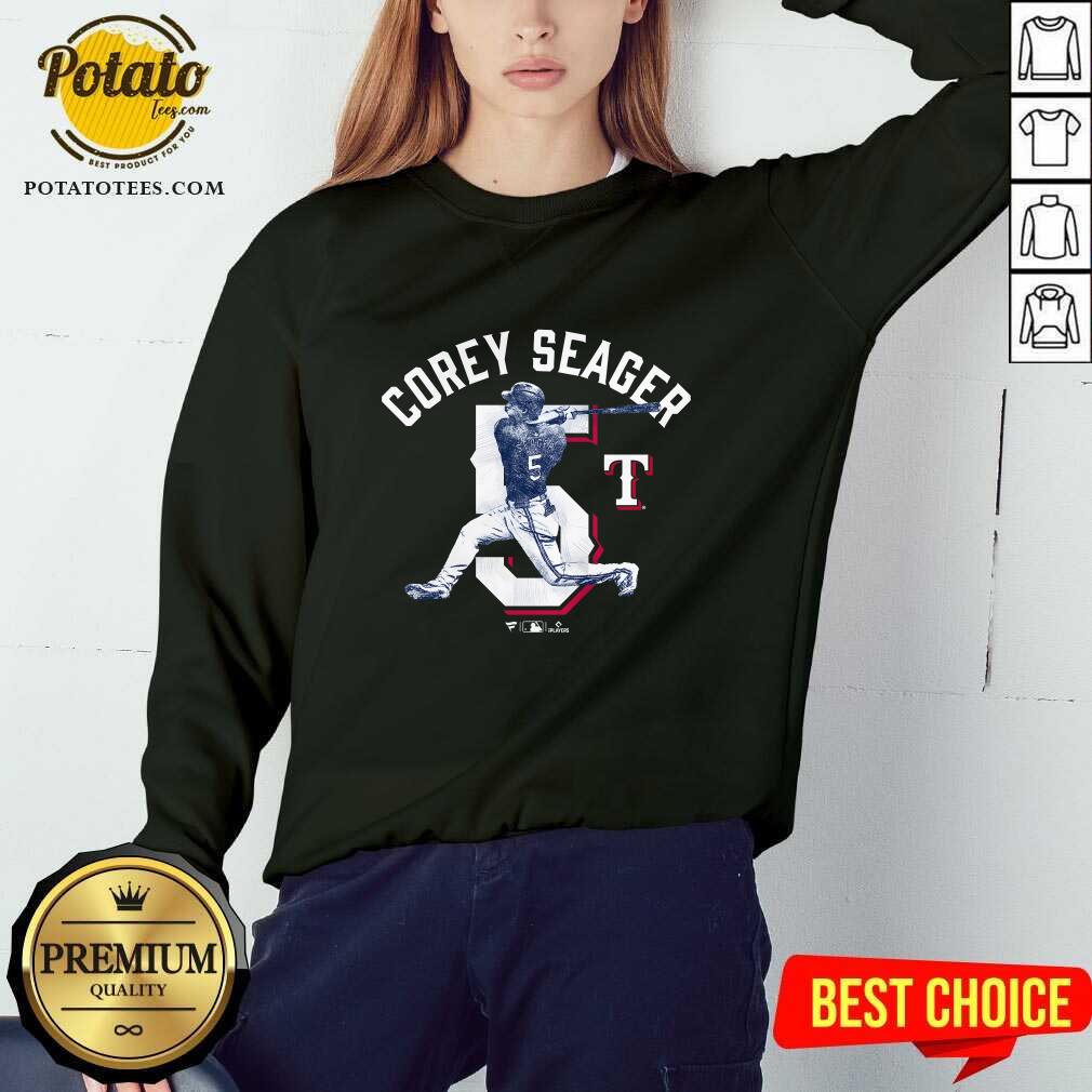 Corey Seager Royal Texas Rangers Player Swing T-Shirt - Image 4