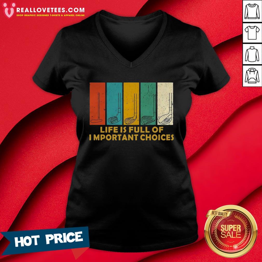 Top Life Is Full of Important Choices Golf Player Funny Novelty Men's Cotton Shirt - Image 5